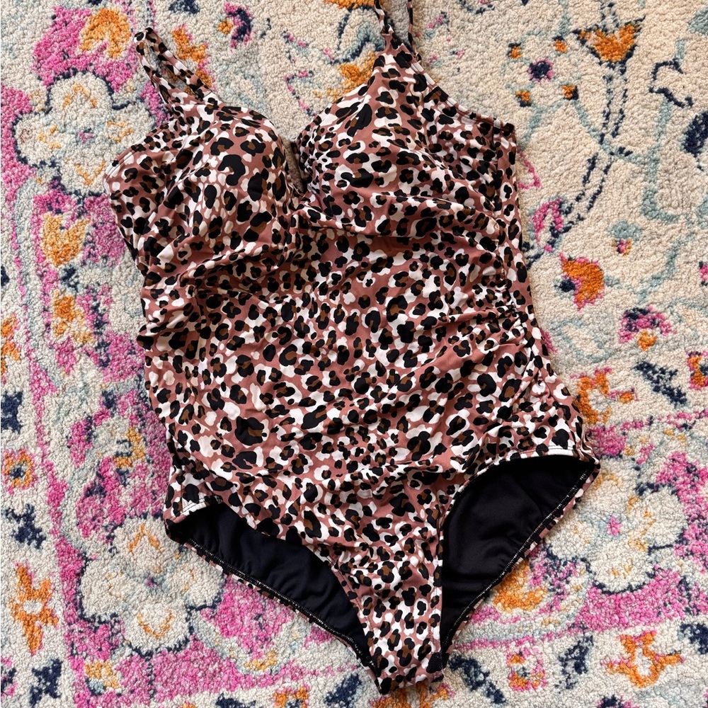 Time and Tru Leopard Print One-Piece Swimsuit